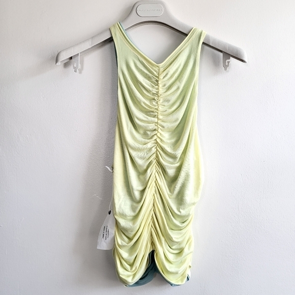 New Anthropologie Pilcro Ruched Reversible Sleeveless Blue/Yellow Tank Top - Picture 14 of 16